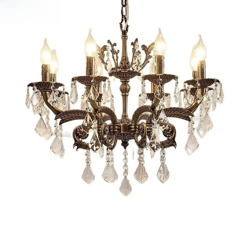 Modern Crystal E14 Chandelier – Luxury Copper Ceiling Light