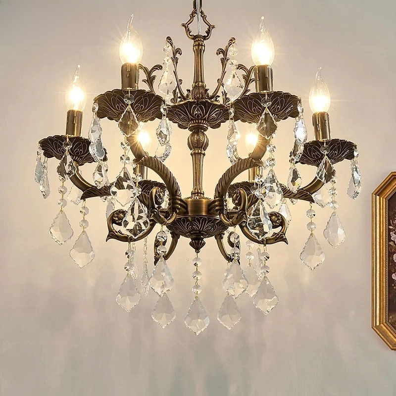 Modern Crystal E14 Chandelier – Luxury Copper Ceiling Light
