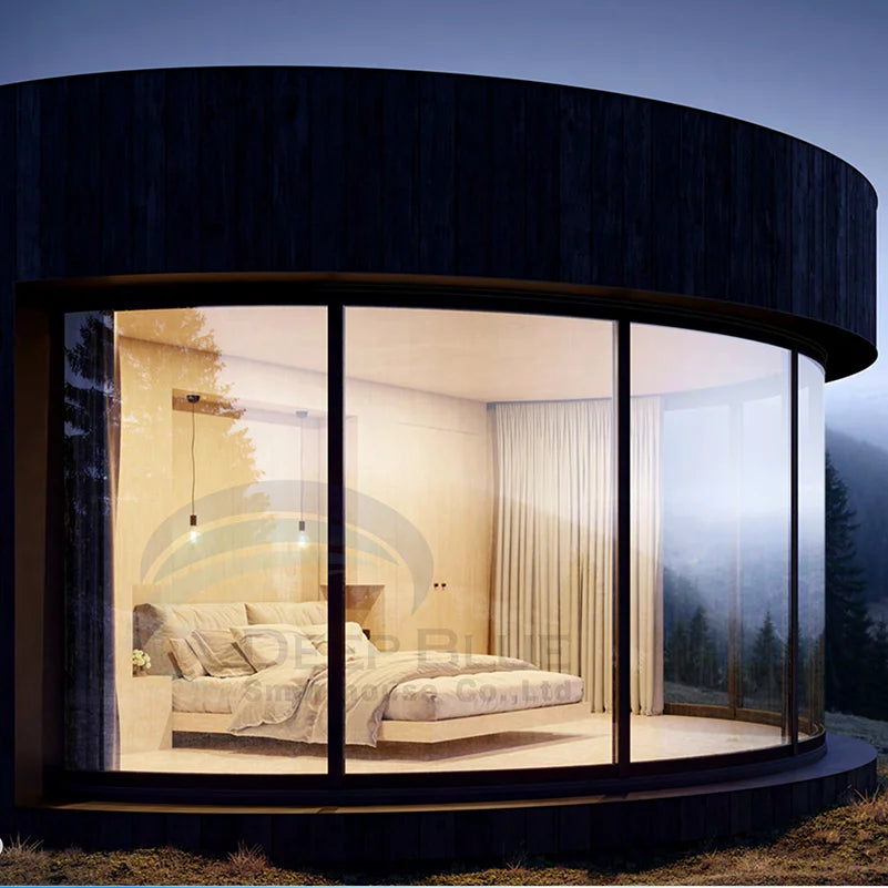 Modern Prefab Outdoor Luxury Circular Frame Wooden House – Quick Installation Glamping Dome