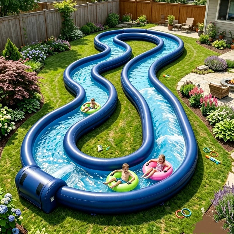 New Custom Inflatable Lazy River Swimming Pool with Water Slide