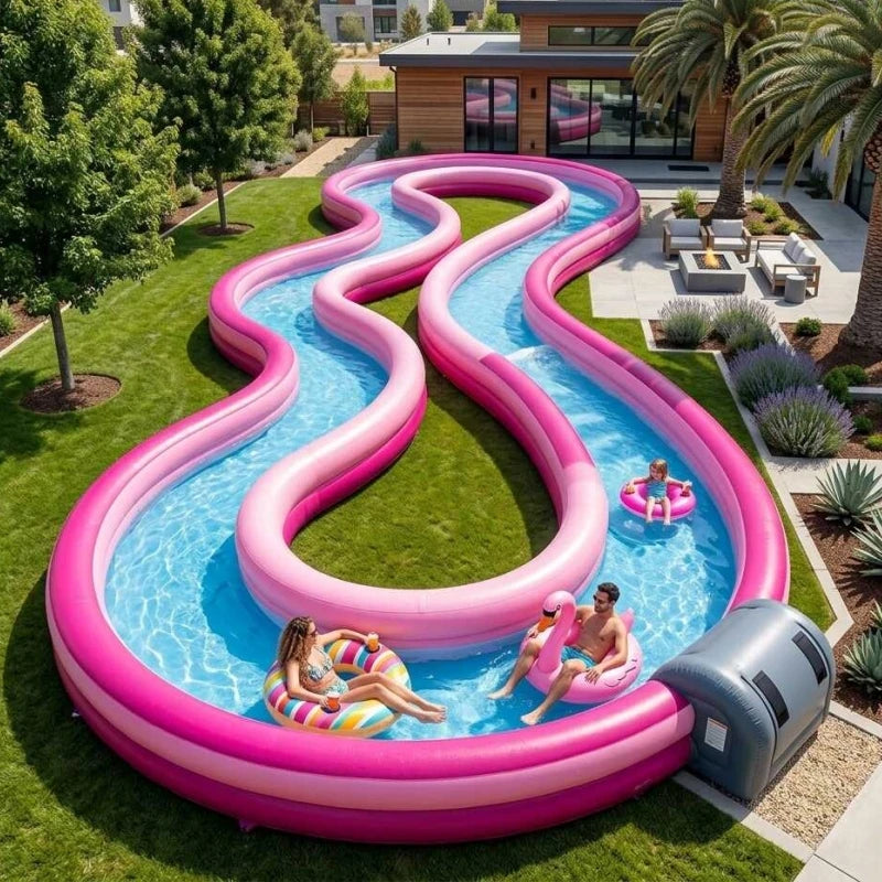 New Custom Inflatable Lazy River Swimming Pool with Water Slide