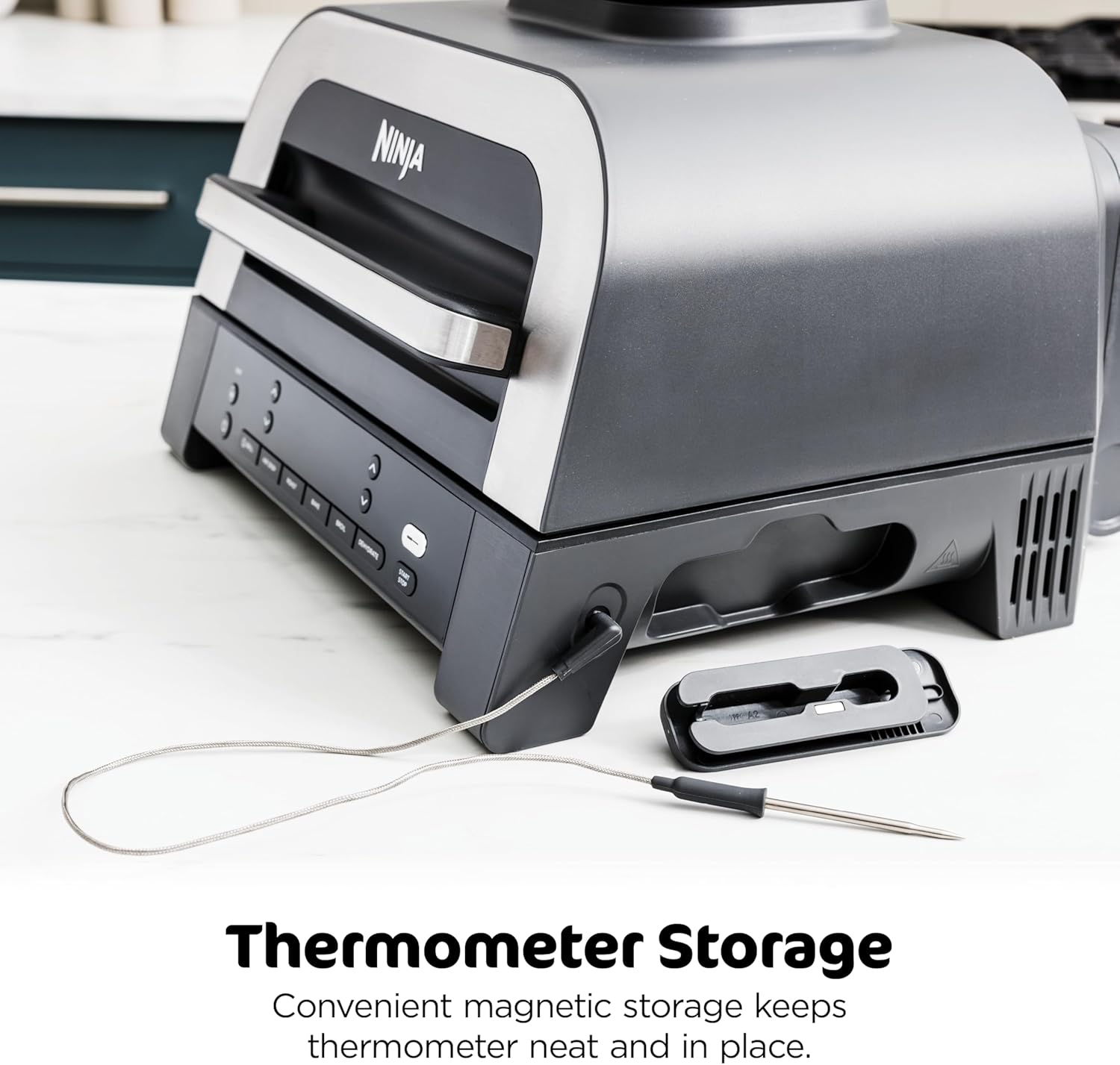 New Smart XL 6-in-1 Indoor Grill – Air Fry, Roast, Bake, Broil & Dehydrate with Smart Thermometer