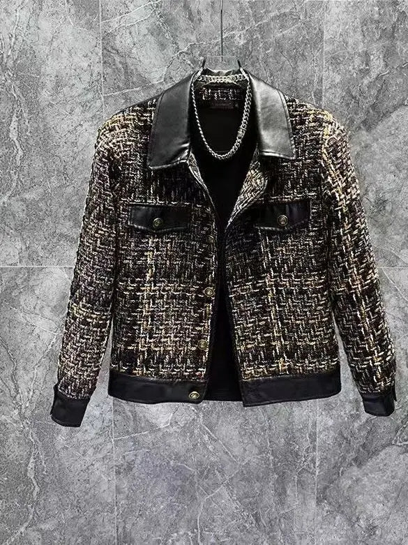 Men’s Quilted Leather Jacket – Premium Spring Autumn