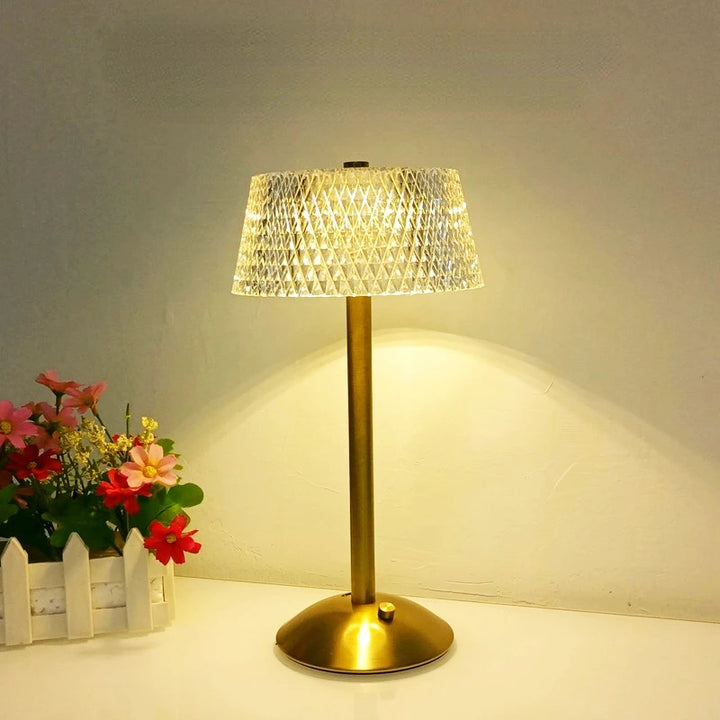 Diamond Crystal LED Table Lamp – Luxury Rechargeable Bedside Lighting