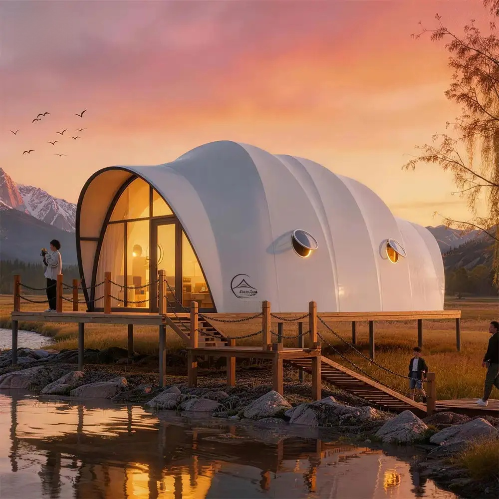 Premium Double-Entrance Semi-Permanent Glamping Pod Weather Resistent