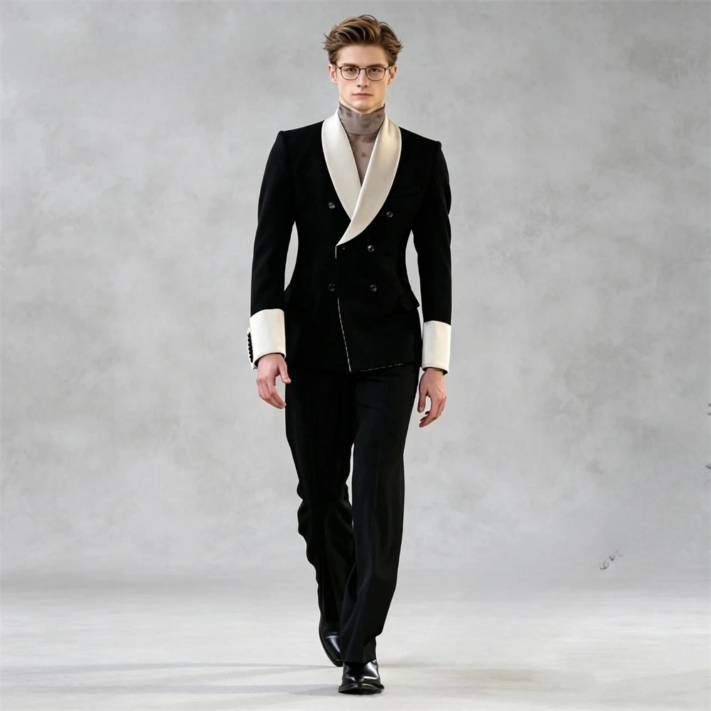 Modern Double-Breasted Designer Men’s Tuxedo Suit - Formal Dinner Jacket & Pants
