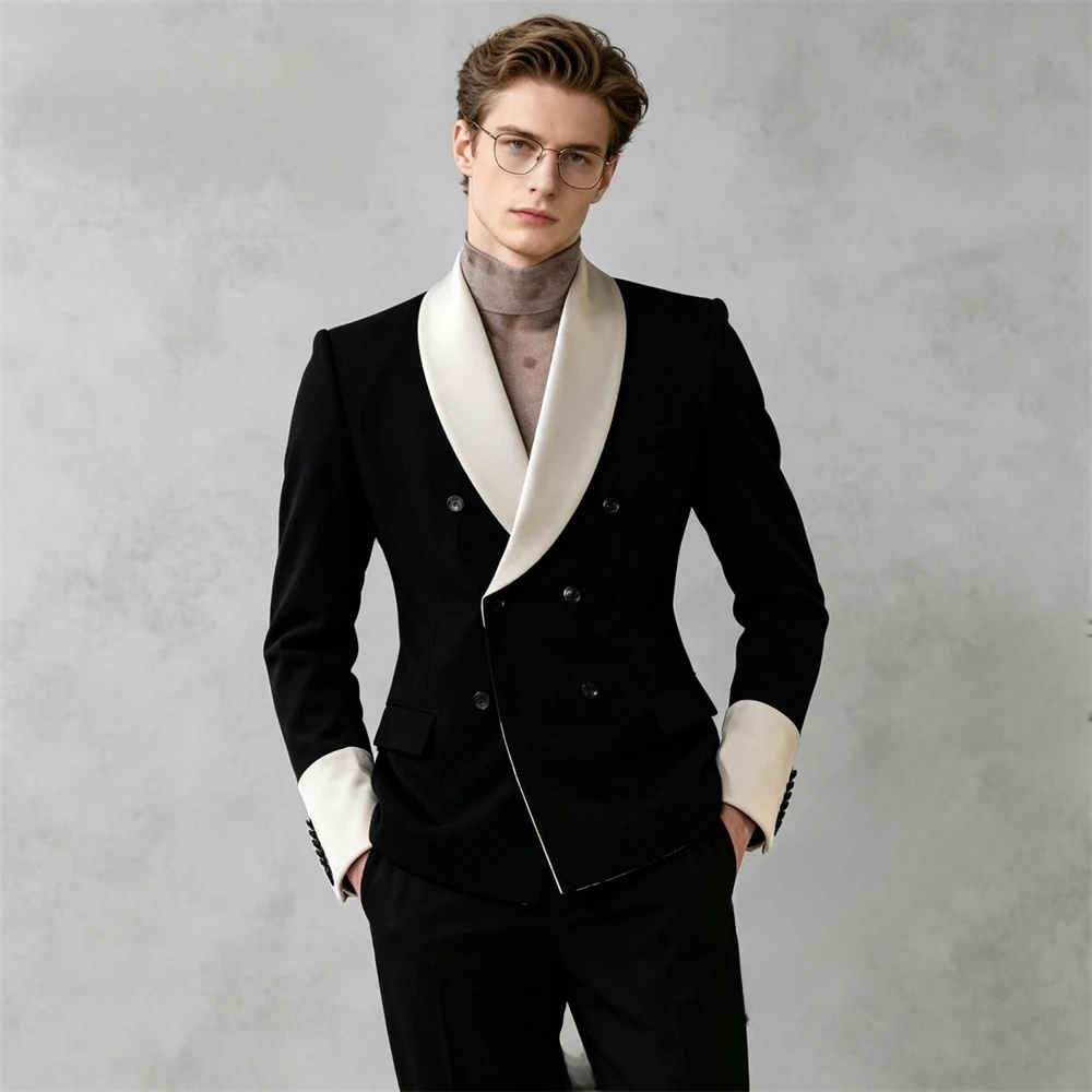 Modern Double-Breasted Designer Men’s Tuxedo Suit - Formal Dinner Jacket & Pants