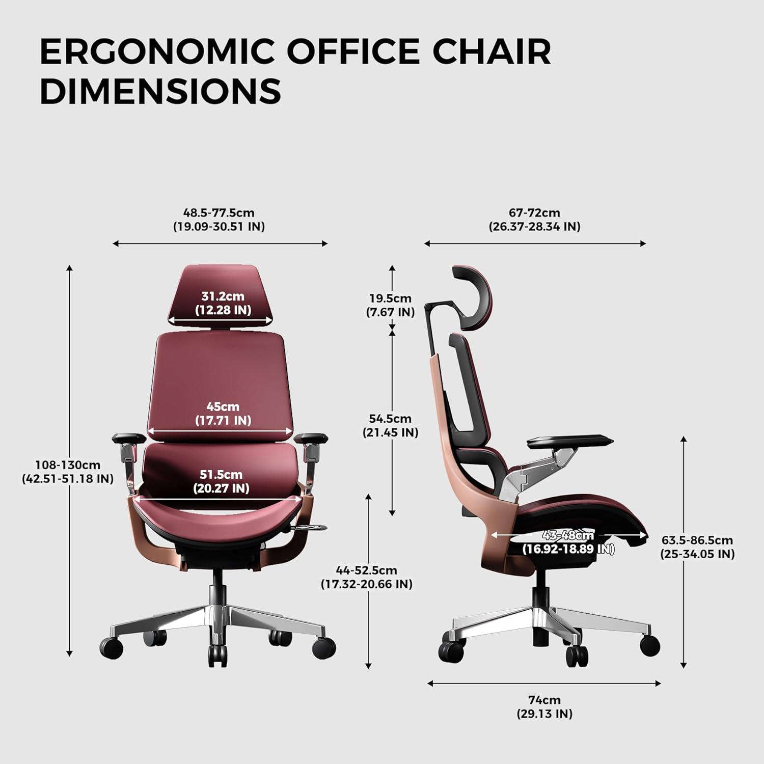 Premium Executive Gaming & Office Chair– Genuine Leather High Back Ergonomic Design with 5D Armrests & 3D Headrest,