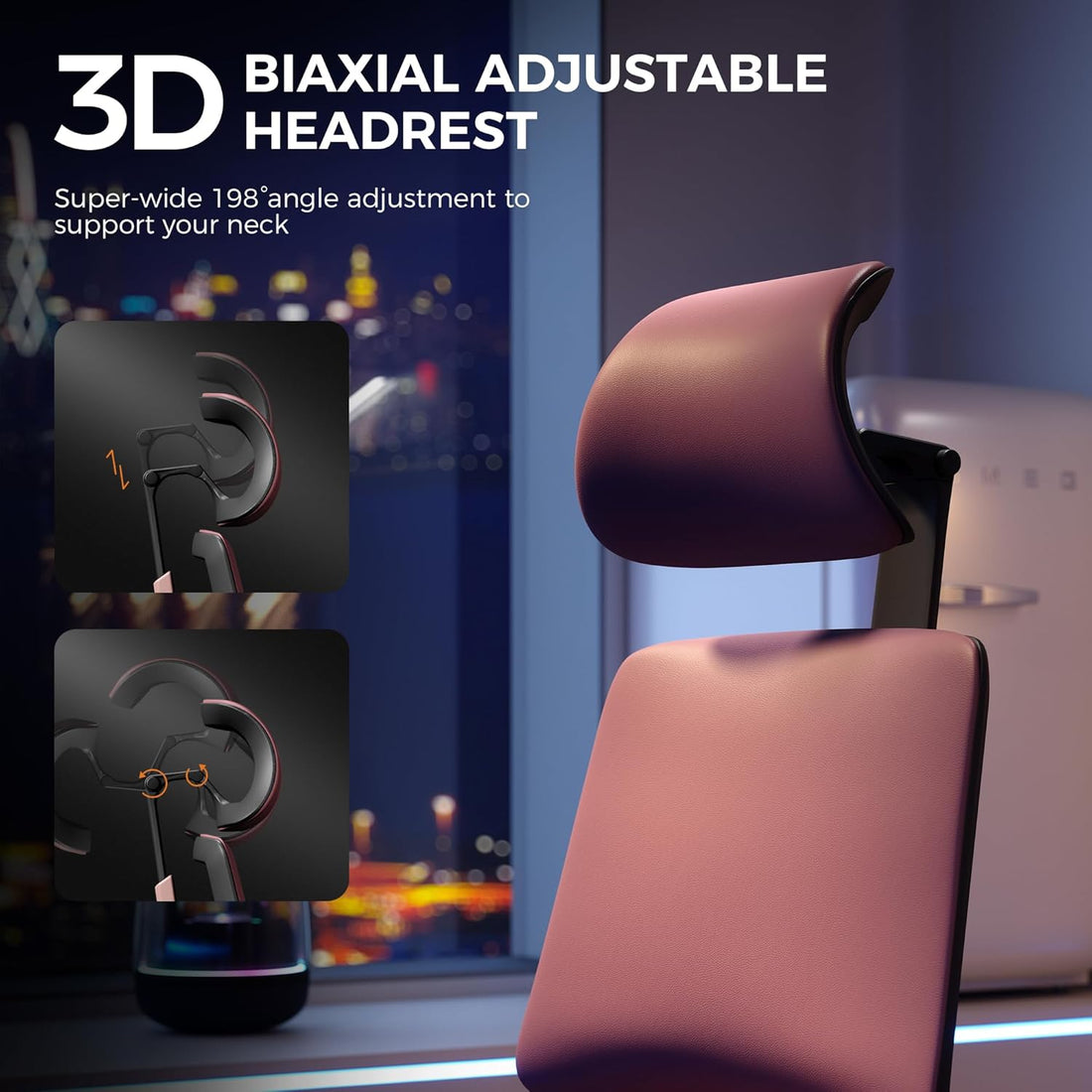 Premium Executive Gaming & Office Chair– Genuine Leather High Back Ergonomic Design with 5D Armrests & 3D Headrest,