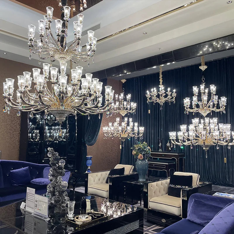 New Italian Classic Crystal Chandelier – Luxury Candle-Style Ceiling Lighting