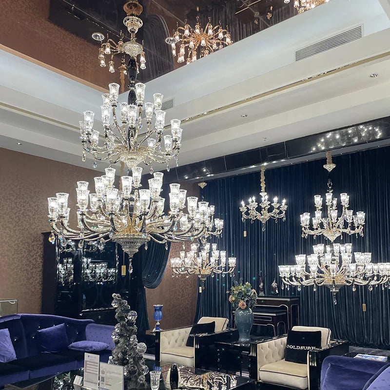 New Italian Classic Crystal Chandelier – Luxury Candle-Style Ceiling Lighting