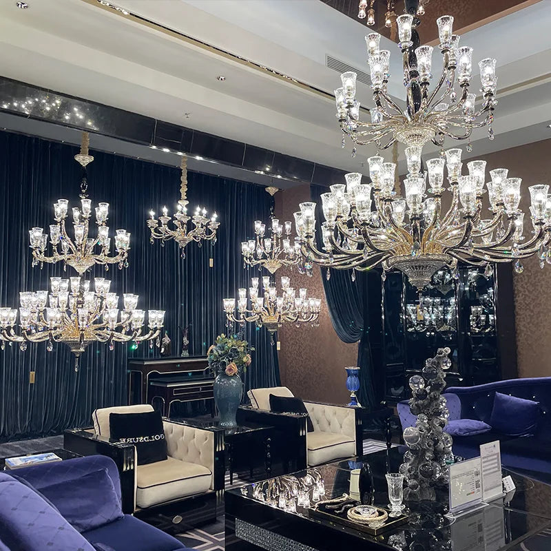 New Italian Classic Crystal Chandelier – Luxury Candle-Style Ceiling Lighting