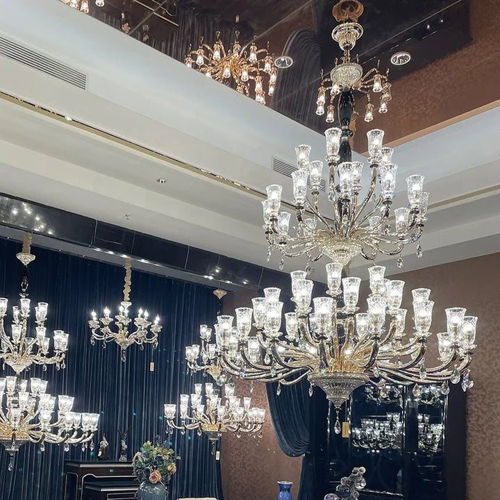 New Italian Classic Crystal Chandelier – Luxury Candle-Style Ceiling Lighting