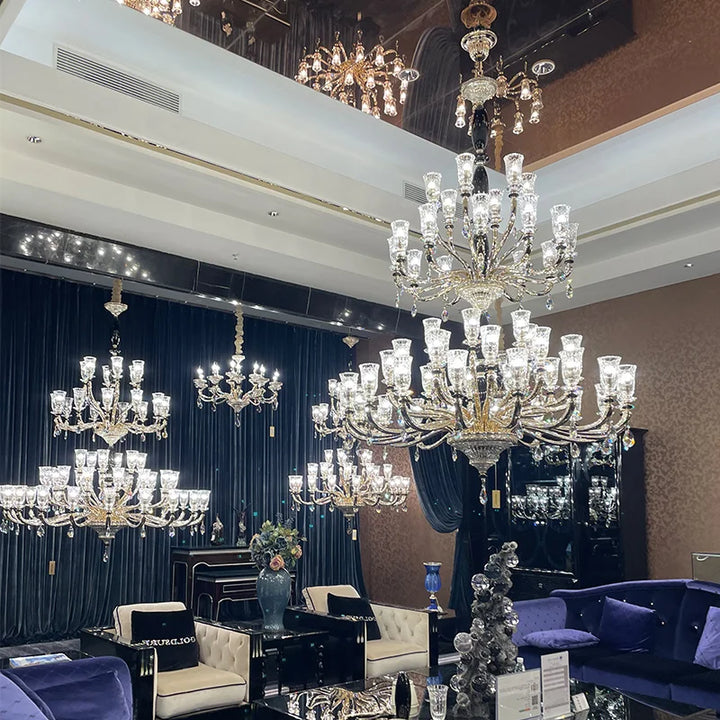 New Italian Classic Crystal Chandelier – Luxury Candle-Style Ceiling Lighting
