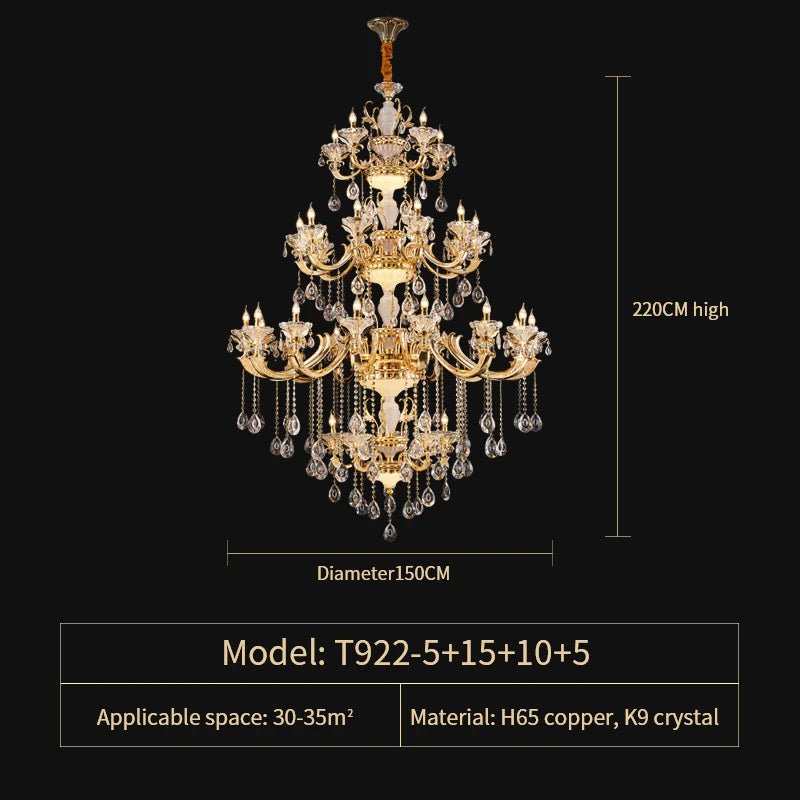 Luxury Large Spiral Crystal LED Chandelier – Modern Staircase and Hallway Ceiling Light