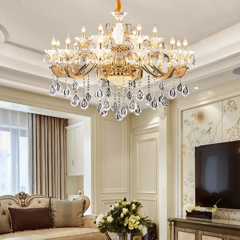 Luxury Large Spiral Crystal LED Chandelier – Modern Staircase and Hallway Ceiling Light