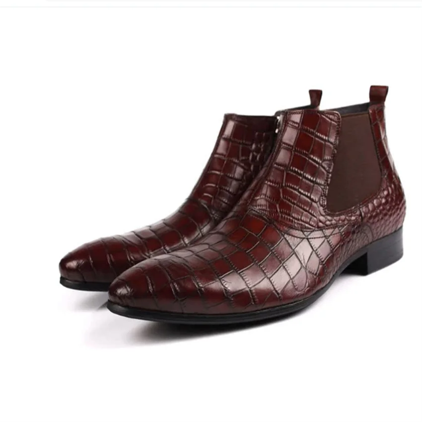 Men’s European Leather Ankle Boots Zipper Work & Fashion Shoes