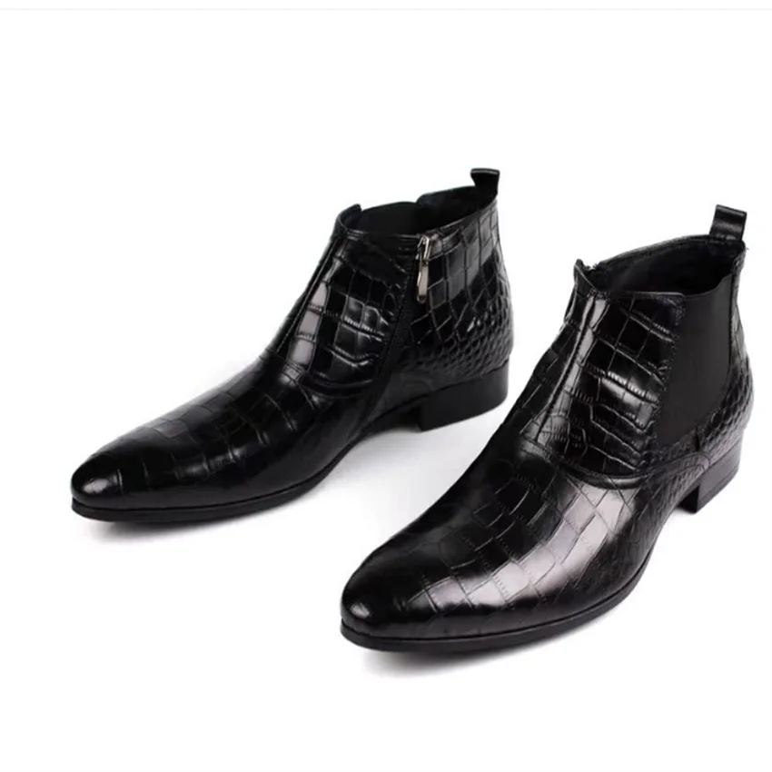 Men’s European Leather Ankle Boots Zipper Work & Fashion Shoes