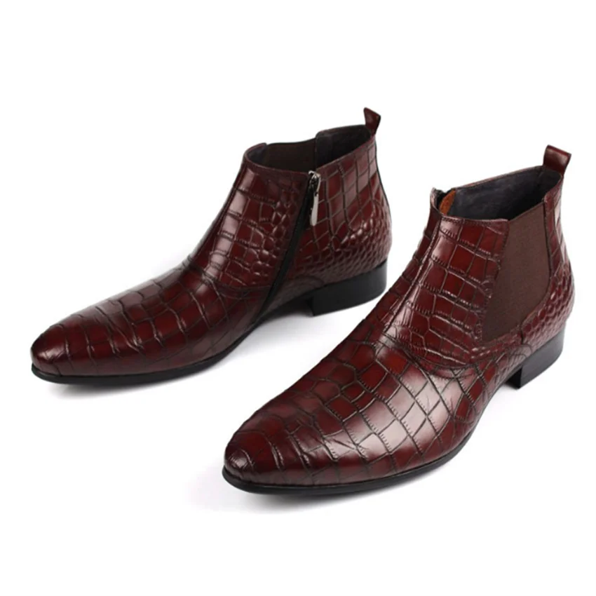 Men’s European Leather Ankle Boots Zipper Work & Fashion Shoes
