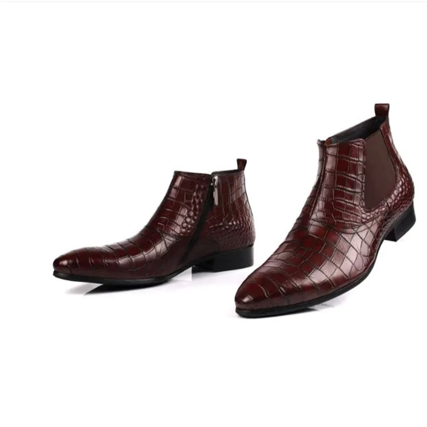 Men’s European Leather Ankle Boots Zipper Work & Fashion Shoes
