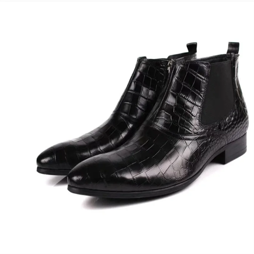 Men’s European Leather Ankle Boots Zipper Work & Fashion Shoes