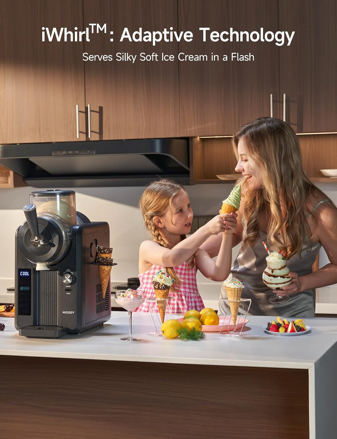 Multipurpose Slushie & Soft Serve Ice Cream Machine for Home – No Ice Needed, Self-Cleaning Frozen Dessert Maker