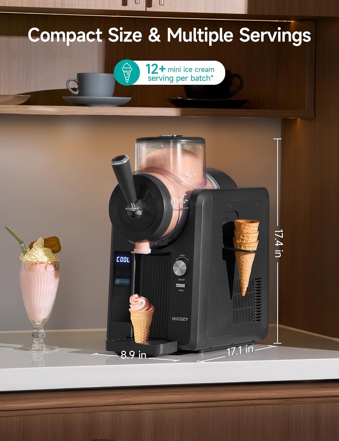 Multipurpose Slushie & Soft Serve Ice Cream Machine for Home – No Ice Needed, Self-Cleaning Frozen Dessert Maker