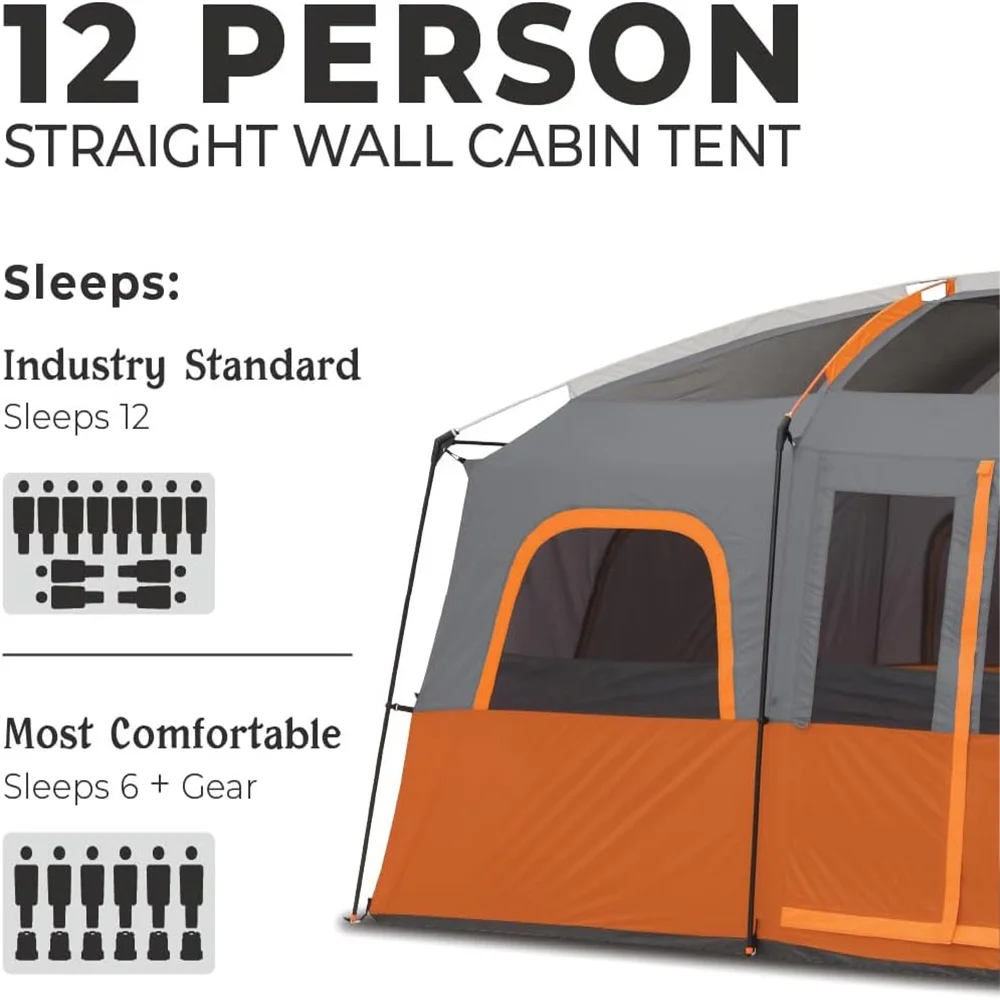 Large Multi-Room Cabin Tent for Family Camping – Outdoor Car Camping Tent with Flexible Loose Leaf Layout