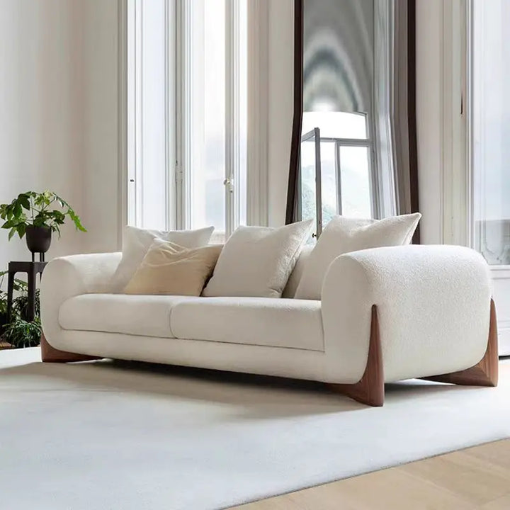Luxury Teddy Velvet Sofa Set with Solid Wood Legs – Modern Designer Living Room Furniture