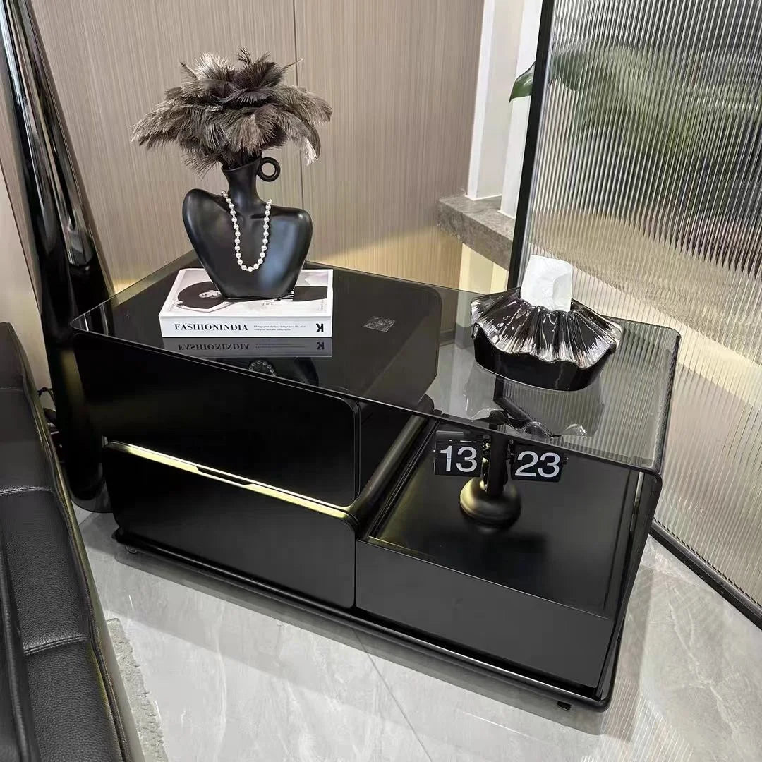 Multifunctional Smart Bedside Cabinet – LED Light Nightstand & Coffee Table