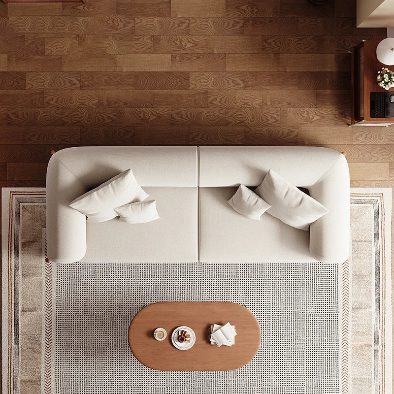 Luxury Teddy Velvet Sofa Set with Solid Wood Legs – Modern Designer Living Room Furniture