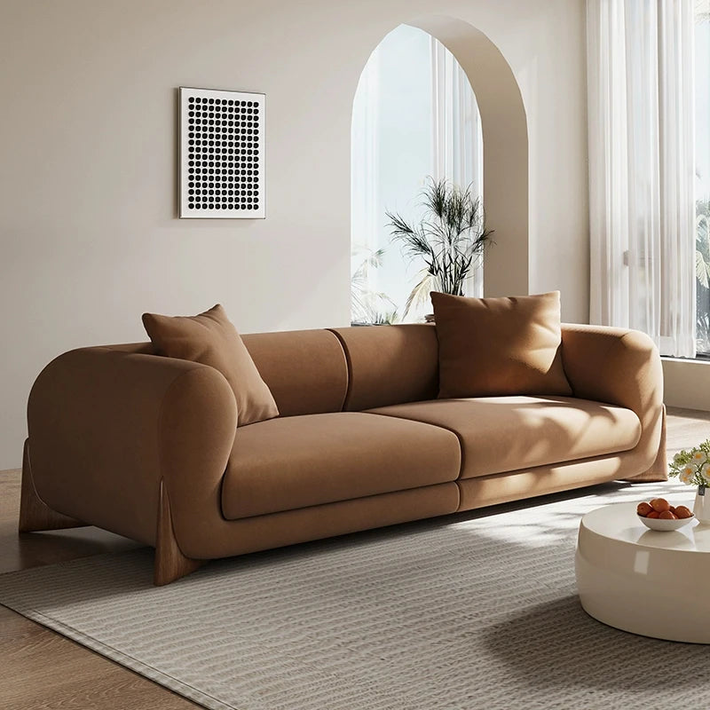 Luxury Teddy Velvet Sofa Set with Solid Wood Legs – Modern Designer Living Room Furniture