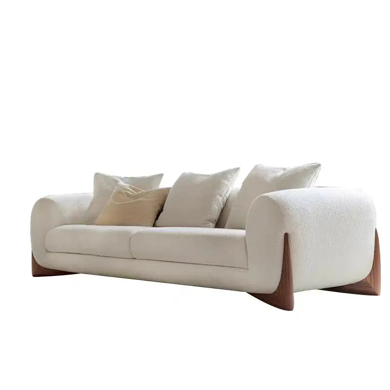 Luxury Teddy Velvet Sofa Set with Solid Wood Legs – Modern Designer Living Room Furniture