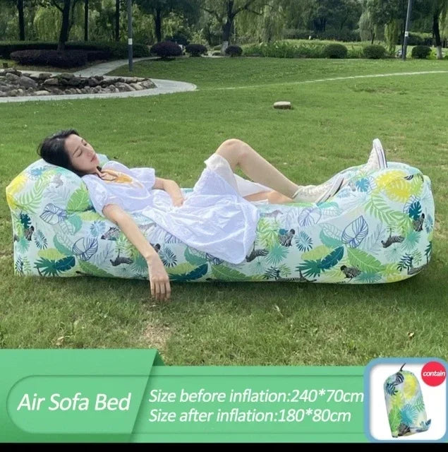 Fast Inflatable Sofa Camping Air Lounger Beach Sleeping Bag Portable Foldable Air Sofa for Travel Picnic Outdoor Lazy Bed Chair