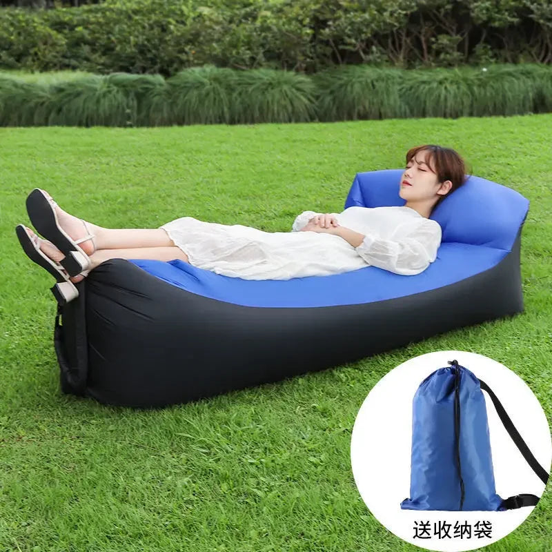 Fast Inflatable Sofa Camping Air Lounger Beach Sleeping Bag Portable Foldable Air Sofa for Travel Picnic Outdoor Lazy Bed Chair