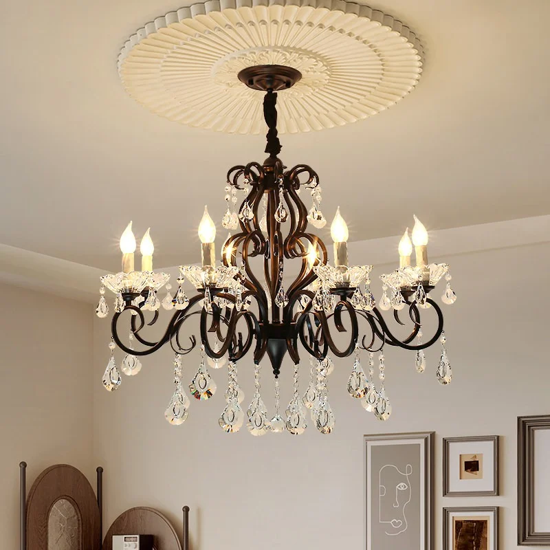 French-Style Luxury Crystal Chandelier – Living Room lamp; Dining Light