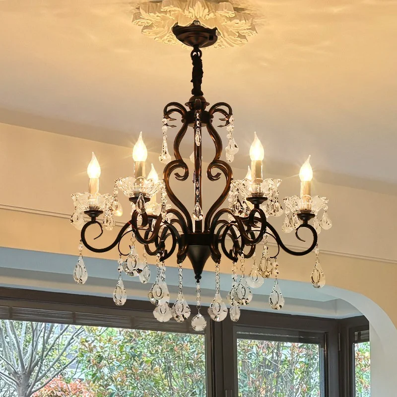 French-Style Luxury Crystal Chandelier – Living Room lamp; Dining Light
