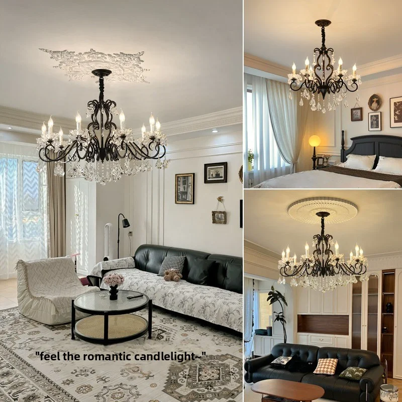 French-Style Luxury Crystal Chandelier – Living Room lamp; Dining Light