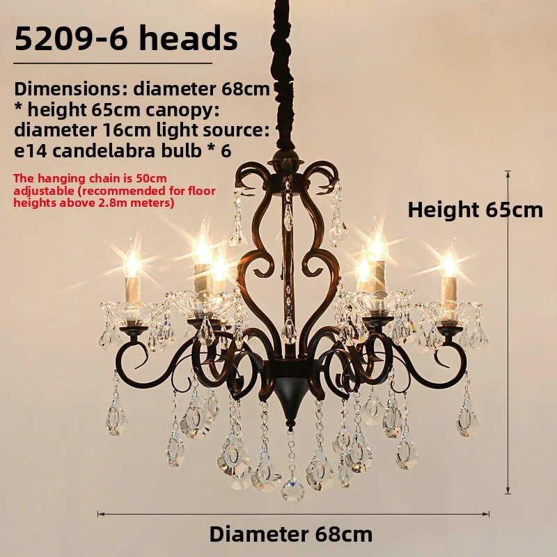 French-Style Luxury Crystal Chandelier – Living Room lamp; Dining Light