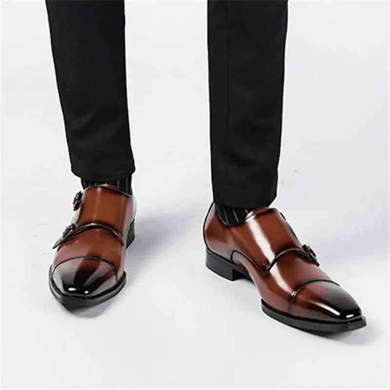 Men’s Luxury Patent Leather Strap Shoes – Designer Business Formal Dress Shoes