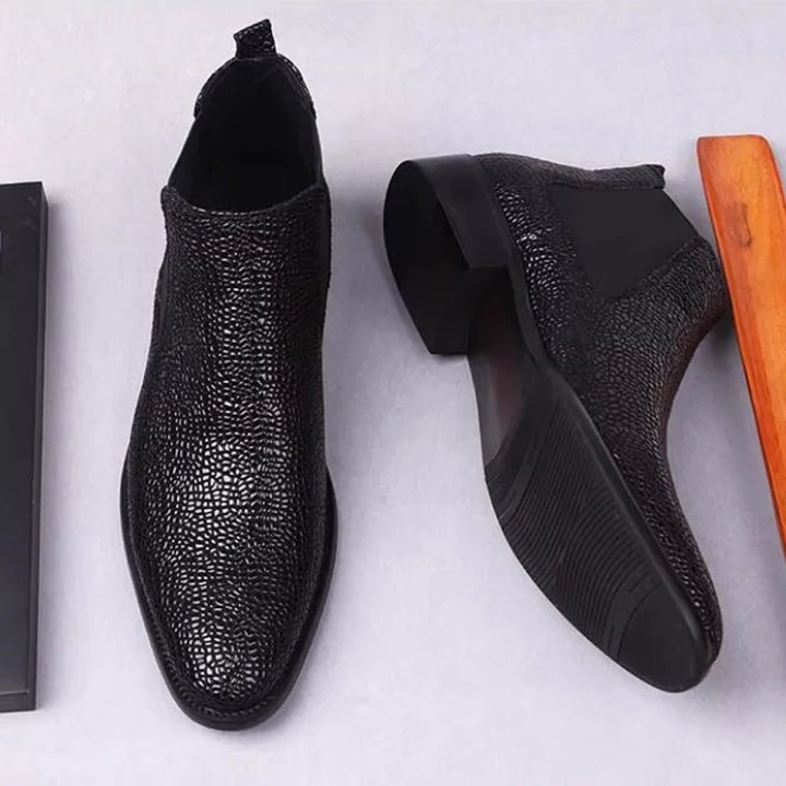 New Genuine Leather Men’s Black Chelsea Boots