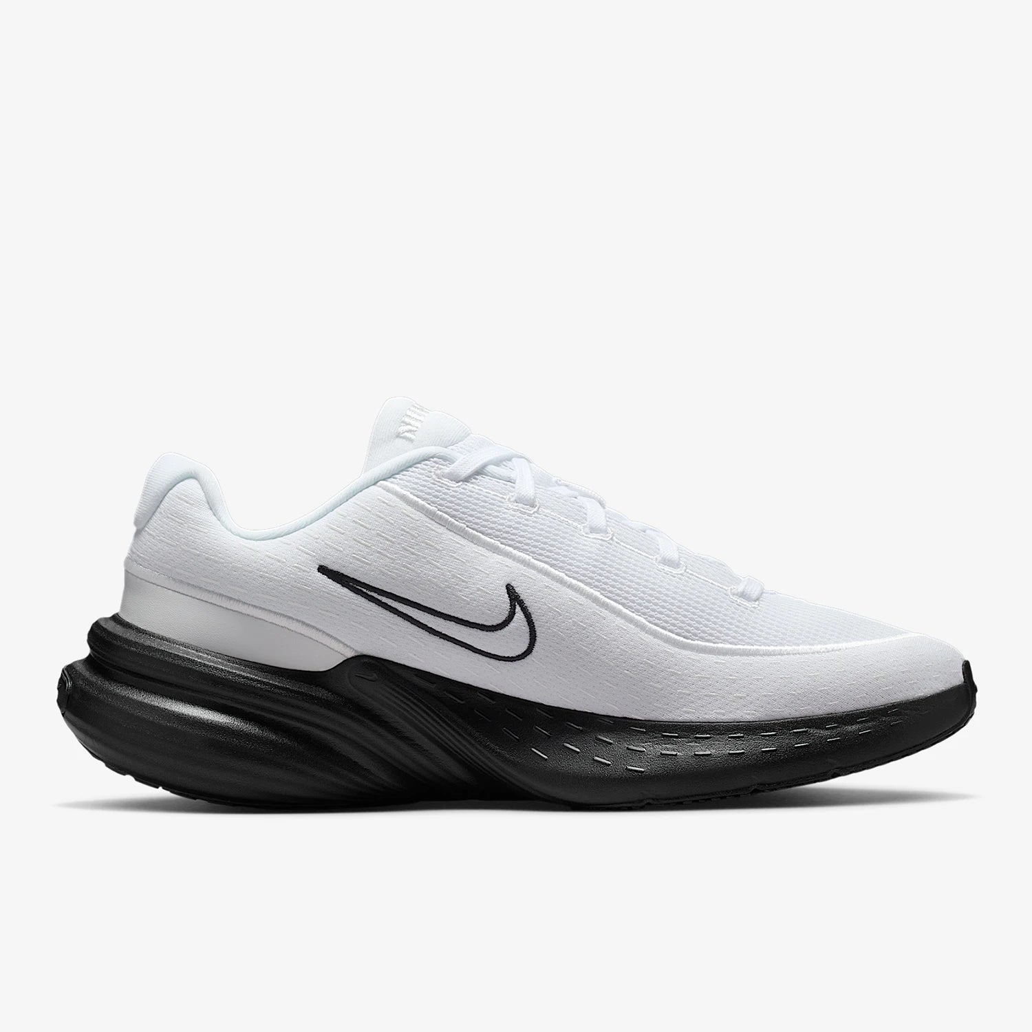 Black shoe with a strap on a white background