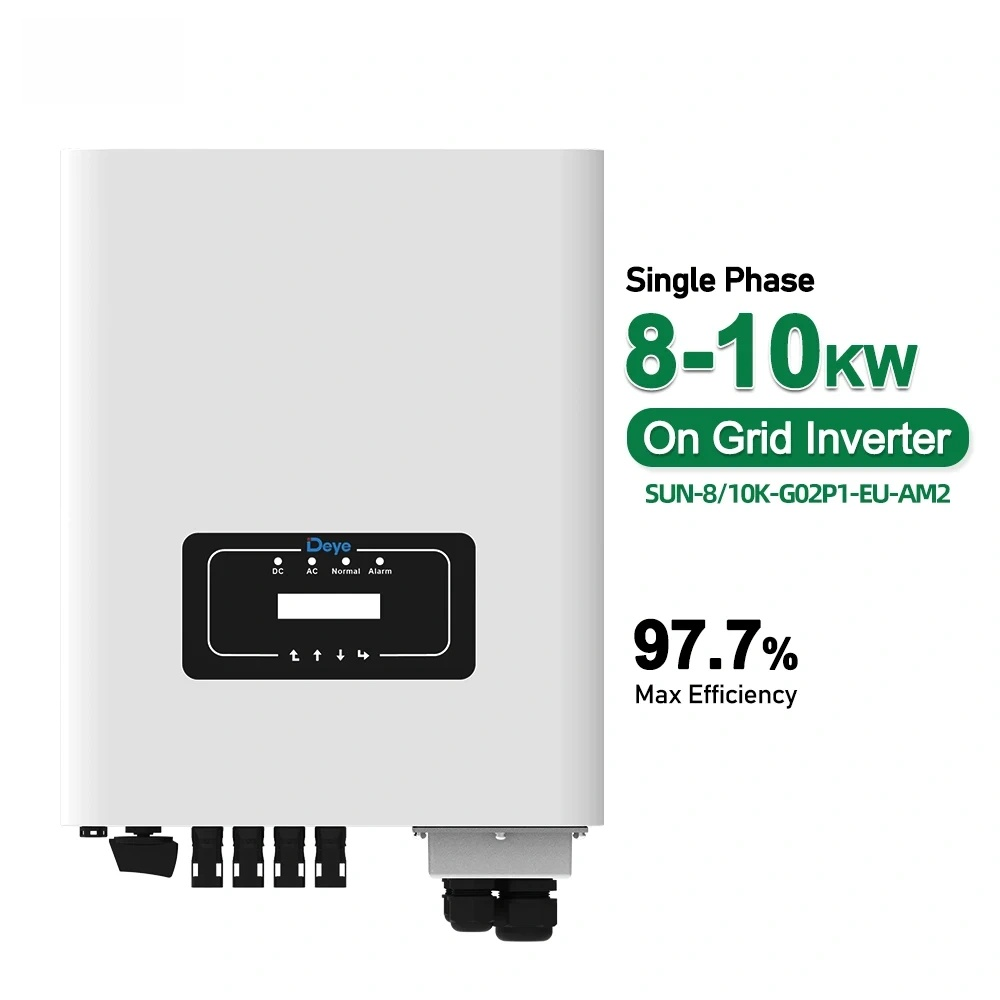 On-grid inverter with specifications on a white background
