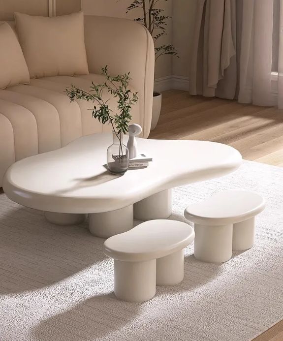 Modern Irregular Round Creative Coffee Table for Living Room