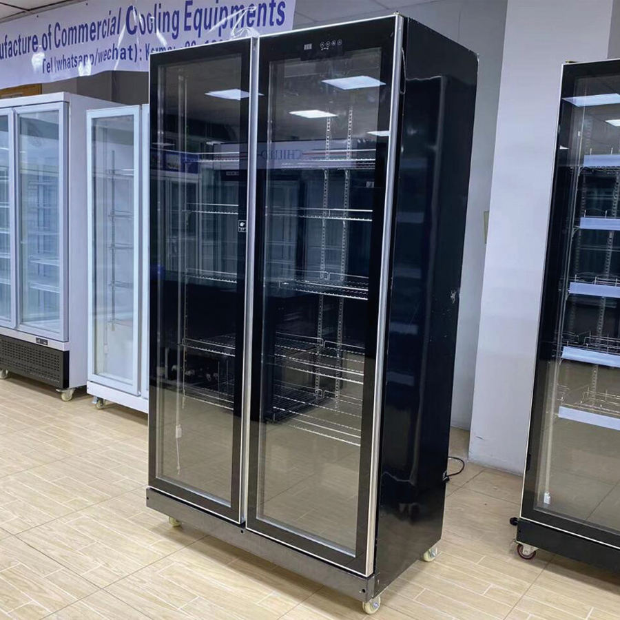Supermarket Commercial Fridge Beverage Display Fridge Glass Door Upright Showcase Refrigeration