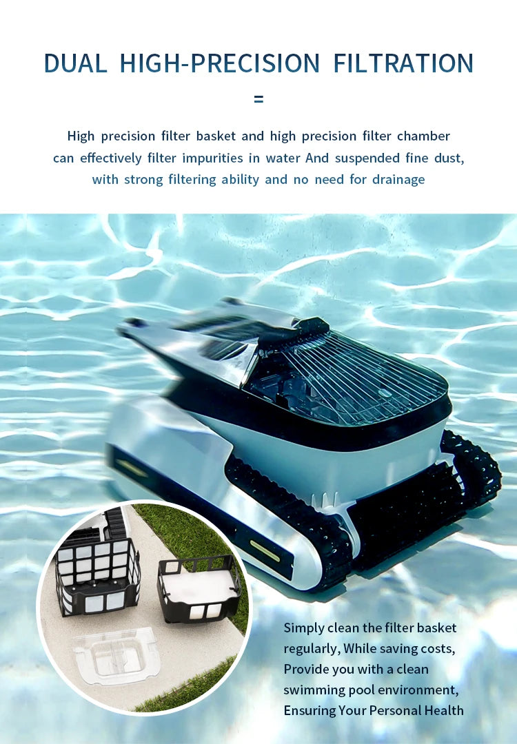 Automatic Wall Climbing Swimming Pool Robot Cleaner 