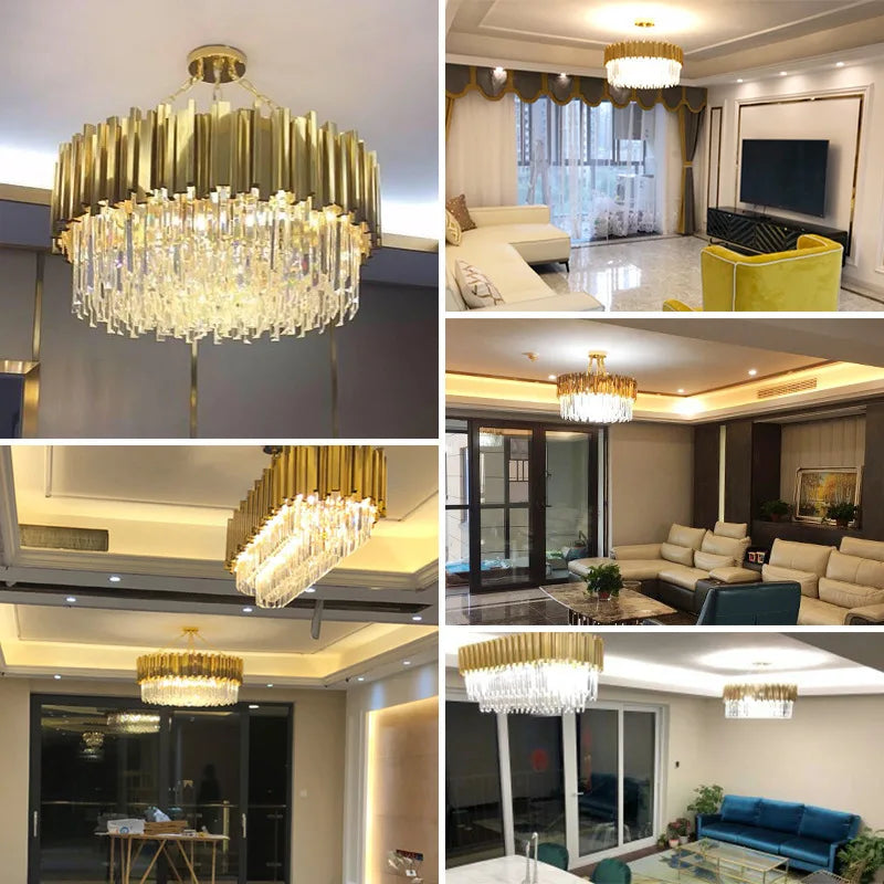 Modern Large Crystal Chandeliers Pendant Lights