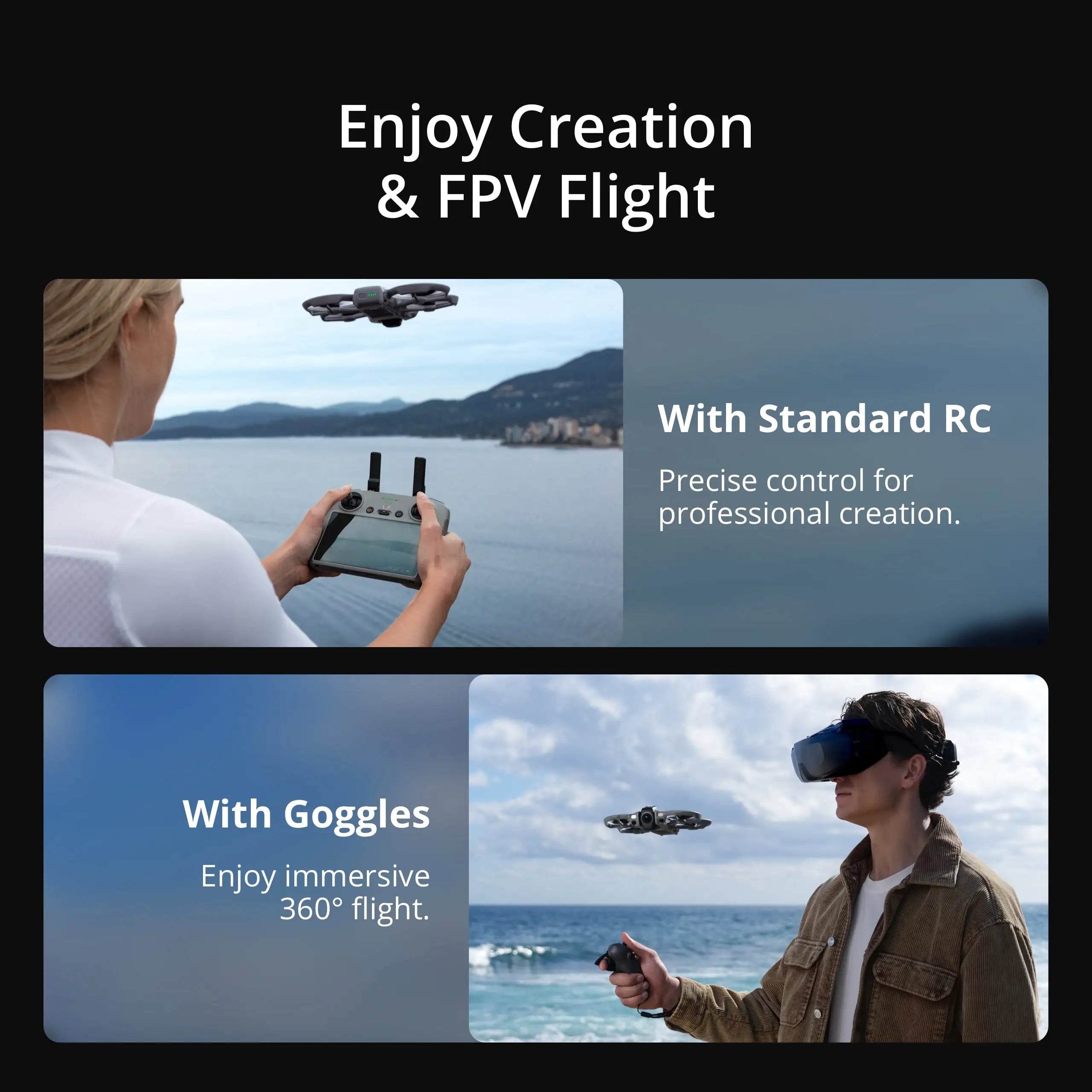 Avata 360 Motion Fly More Combo FPV Drone with Motion Controller 4K Camera for Freestyle and Aerial Filming