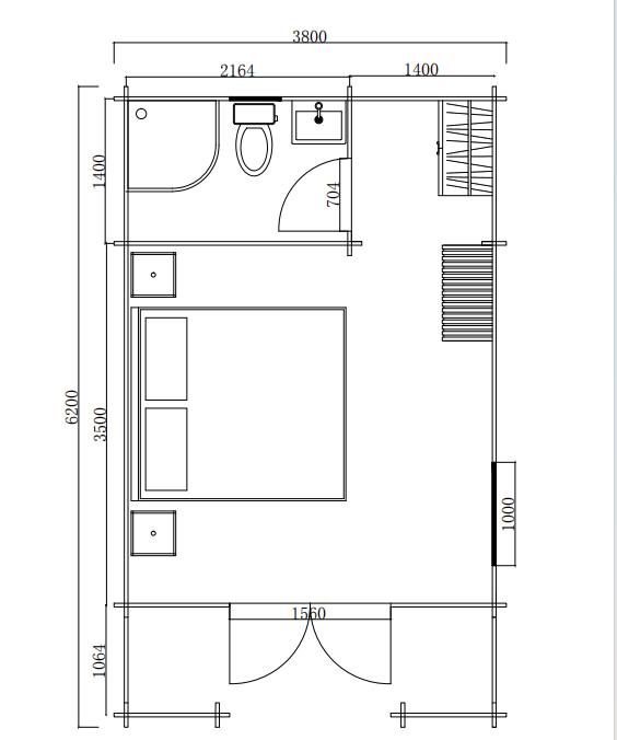 Prefab Wooden Cabin - Luxury Home Resort Log Chalet with Bedroom & Bathroom