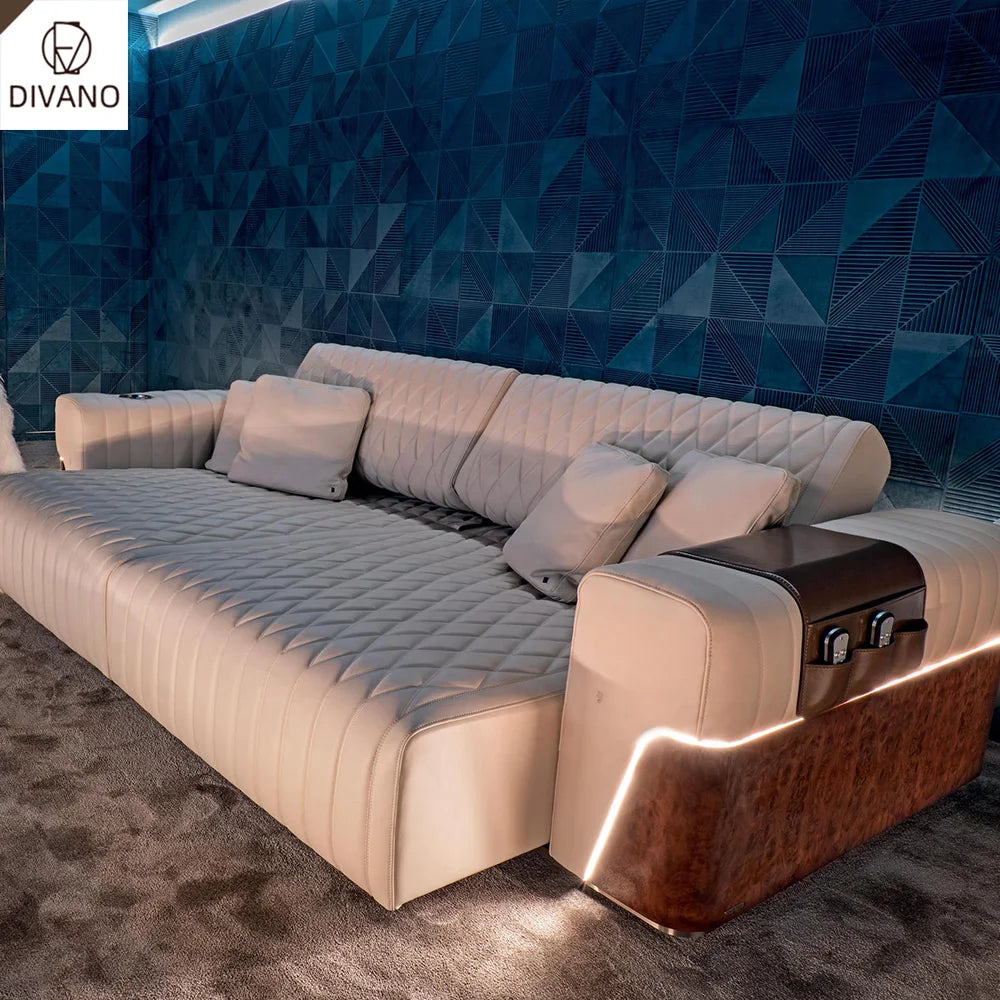 New Home Luxury Cinema Leather Sofa 